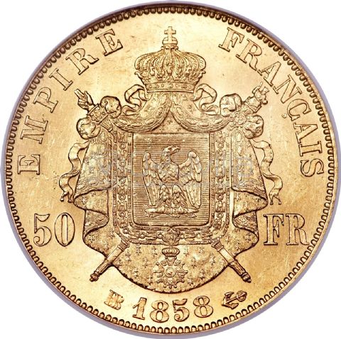 50 Franchi Napoleone III - testa nuda
